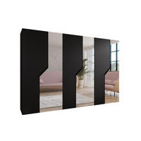 DREHTÜRENSCHRANK 202/300/52 6-türig - Schwarz, Holz/Metall (300/202/52cm) - Abiks Möbel