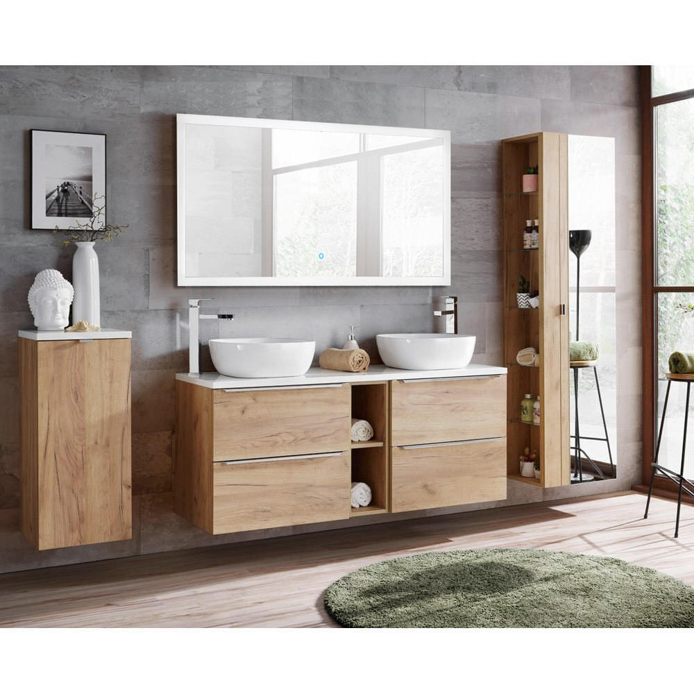 BADMÖBEL-SET 4-TLG. Toskana-56 - Braun, Holzwerkstoff (260/190/46cm) - Lomado