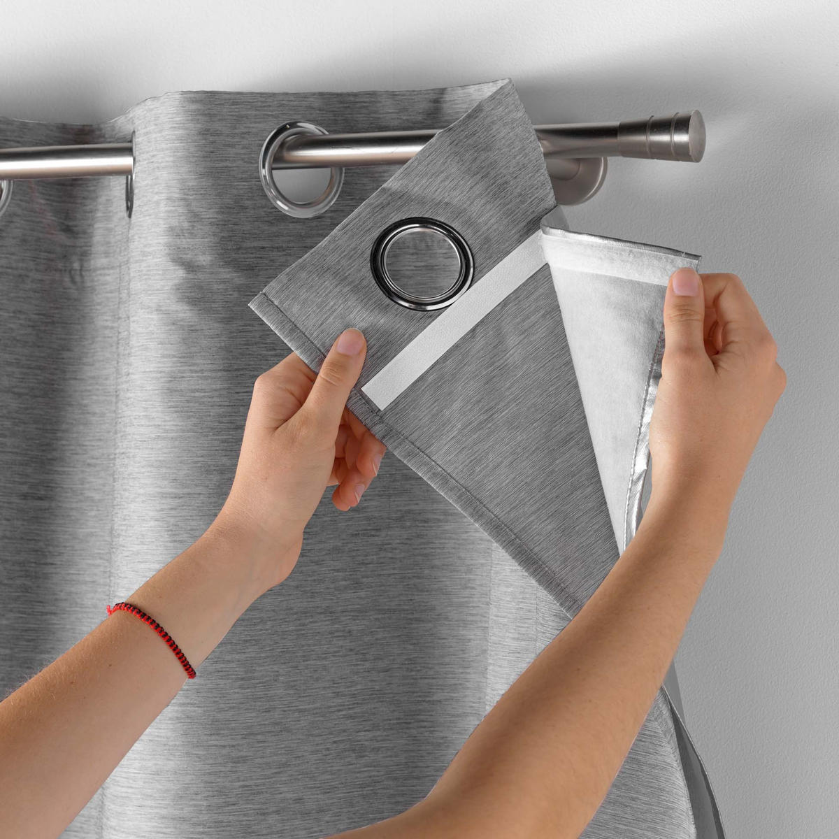 VERDUNKELUNGSVORHANG mit Ösen 140/260 cm - Dunkelgrau, Textil (140/260cm) - Douceur d´intérieur