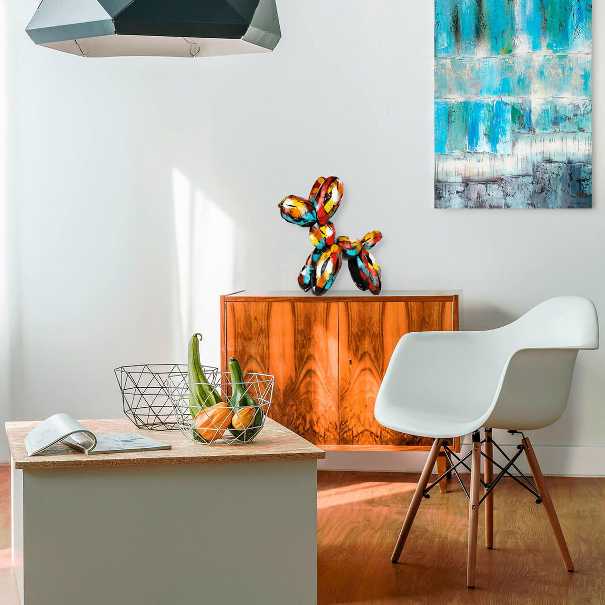 METALLSKULPTUR Bunt 58/58 cm - Multicolor, Metall (4/58/22cm) - KUNSTLOFT
