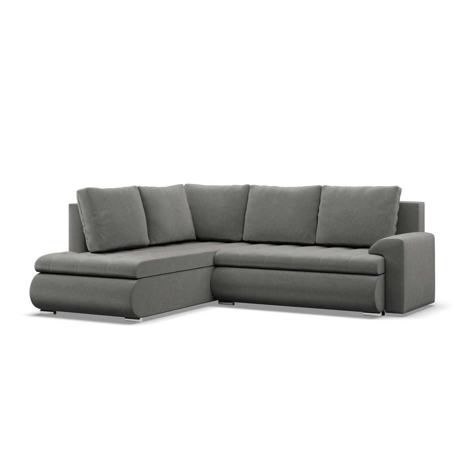 ECKSOFA LINKS MIT SCHLAFFUNKTION FORESTA, Hellgrau - Hellgrau, Textil (230/200cm) - Mebligo