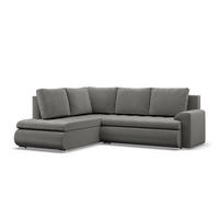 ECKSOFA LINKS MIT SCHLAFFUNKTION FORESTA, Hellgrau - Hellgrau, Textil (230/200cm) - Mebligo
