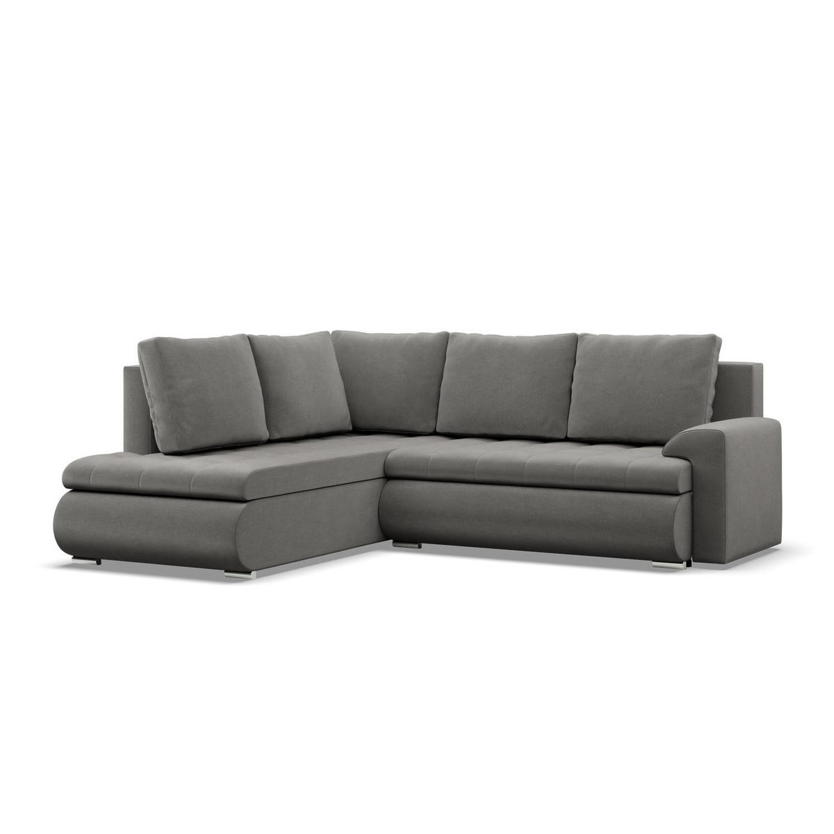 ECKSOFA LINKS MIT SCHLAFFUNKTION FORESTA, Hellgrau - Hellgrau, Textil (230/200cm) - Mebligo