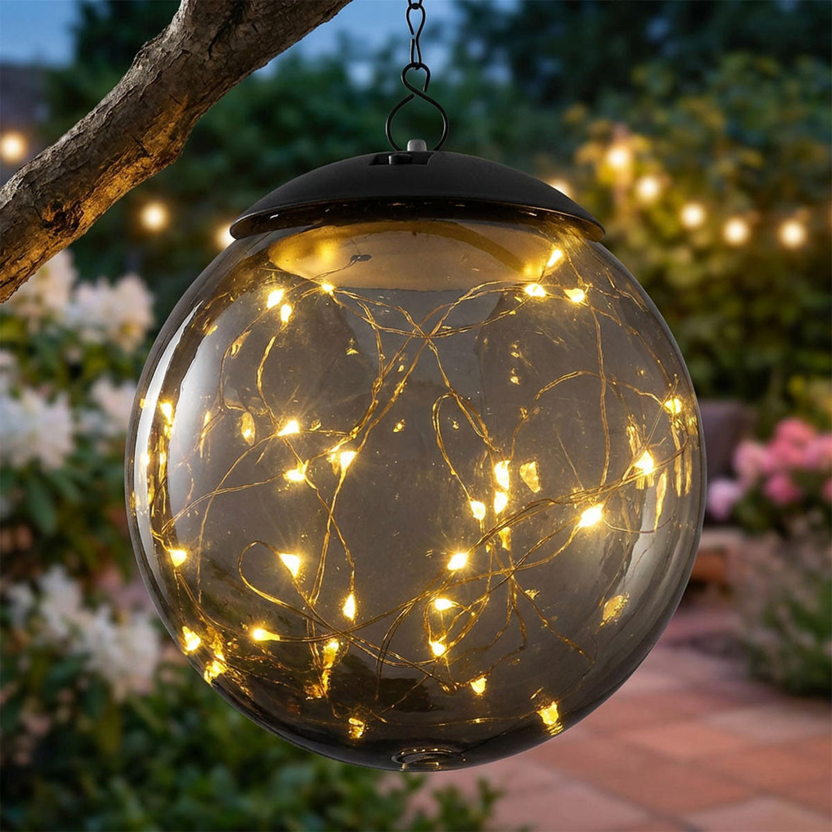 LED AUSSENLEUCHTE Solar Grau Rauchoptik - Grau, Kunststoff (15/15/50cm) - Globo Lighting