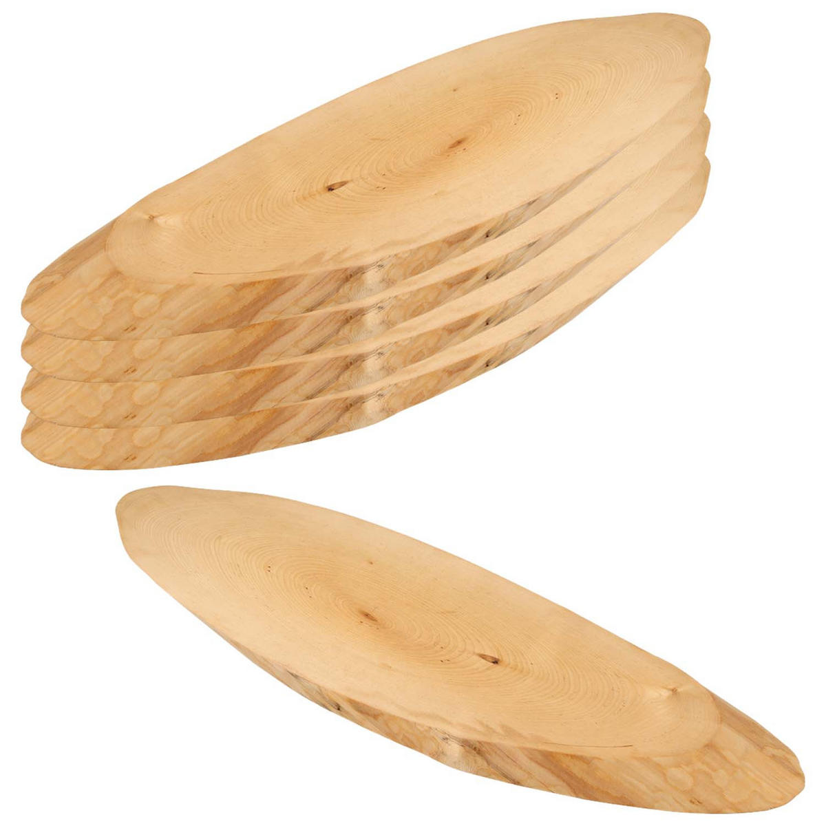 SERVIERBRETT, Baumscheibe Birke, 5 Stück - 55 x 19 x 2,5cm - Naturfarben, Holz (19/55cm) - Kesper