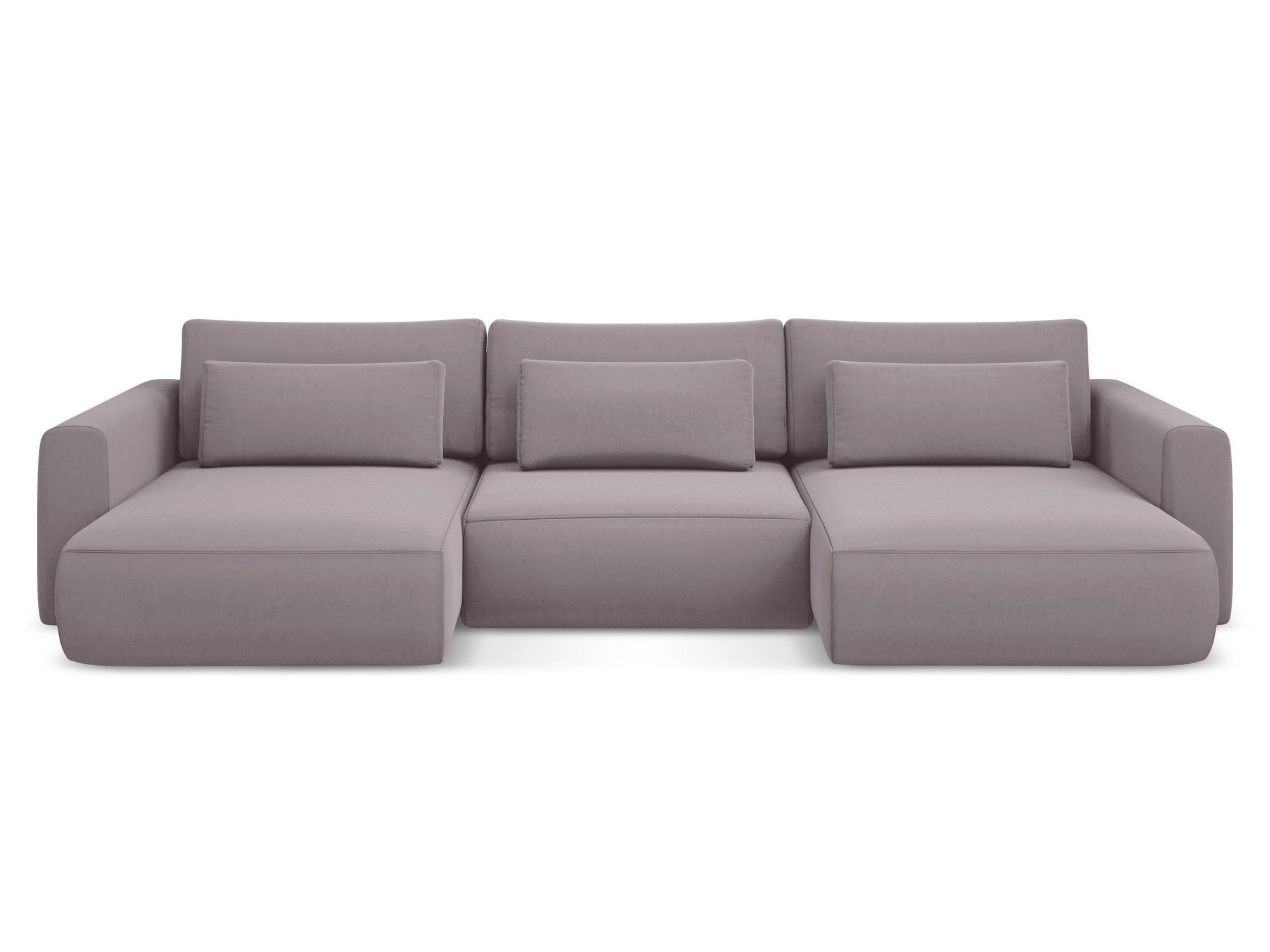 WOHNLANDSCHAFT Samt Stoff Violett - Lila/Flieder, Kunststoff/Textil (340/82/149cm) - Makamii