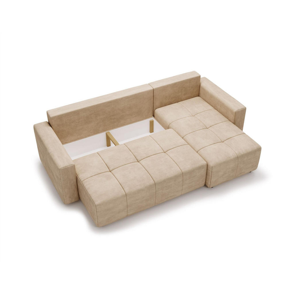 Thumbnail - Fun Möbel Ecksofa, Creme, Textil, Ottomane rechts, 231x142 cm, Wohnzimmer, Sofas & Couches, Wohnlandschaften, Ecksofas