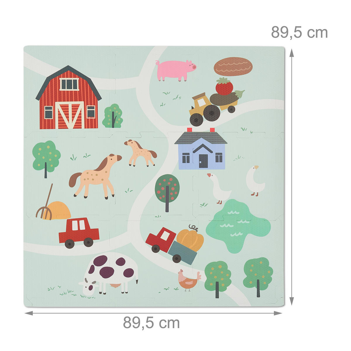 21-DIELNA farmárska podložka - viacfarebná, plast (89.5/89.5cm) - Relaxdays