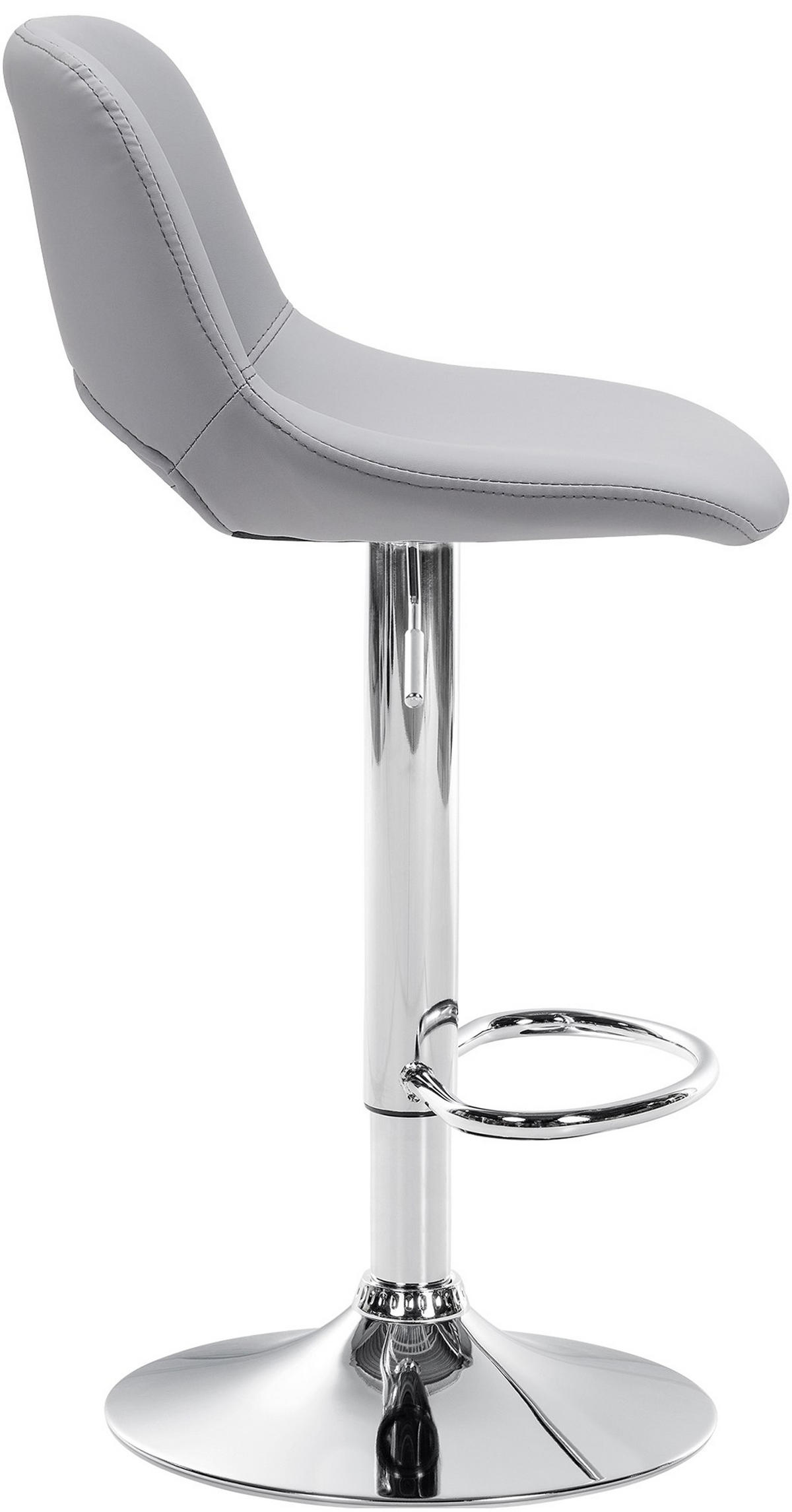 BARHOCKER Campus Kunstleder chrom grau - Chromfarben/Grau, Kunststoff/Metall (42/107/46cm) - TPFLiving