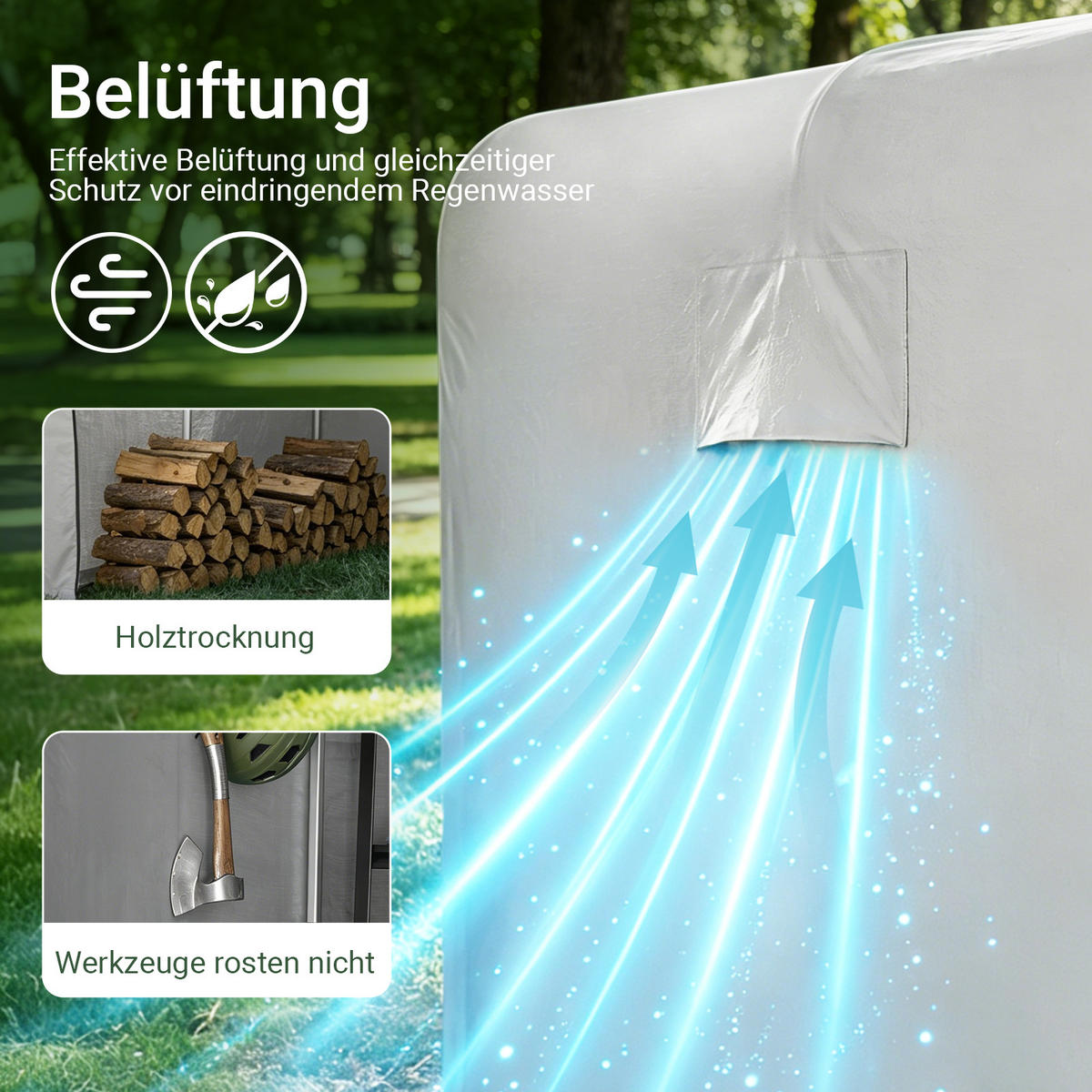 CYKELGARAGE Grå 165x219x159cm - Silverfärgad, Plast (159/165/219cm) - SoBuy