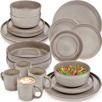 TAFELSERVICE KAIRO CLAY - 20 teilig aus Steingut - Grau, Keramik (40/50/40cm) - Sänger