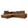 ECKSOFA VELISS Orange Kordstoff mit Schlaffunktion - Orange, Holz (255/193cm) - MASSENO