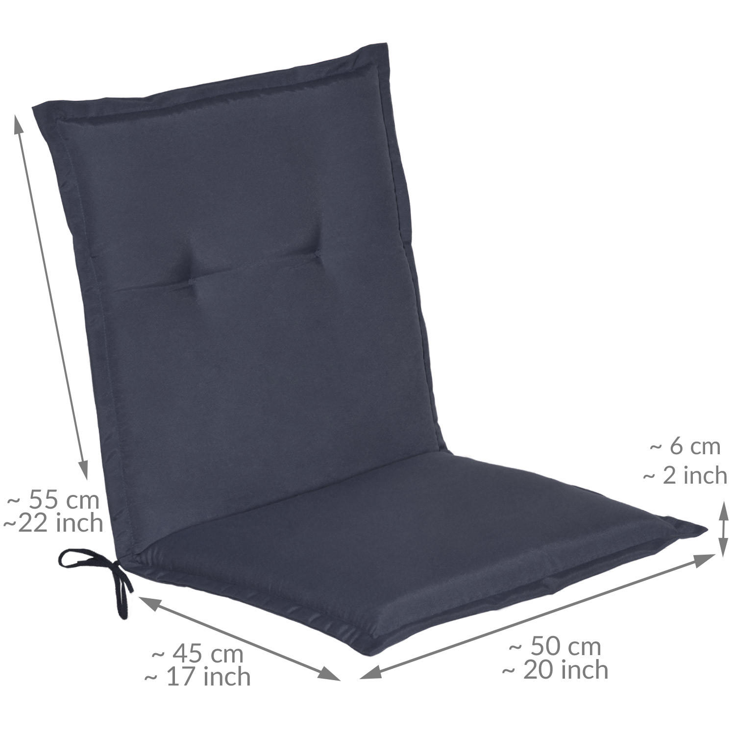 NIEDERLEHNERAUFLAGE Loft NL 100/50/6cm Dunkelblau 4tlg - Dunkelblau, Textil (50/6/100cm) - Beautissu 