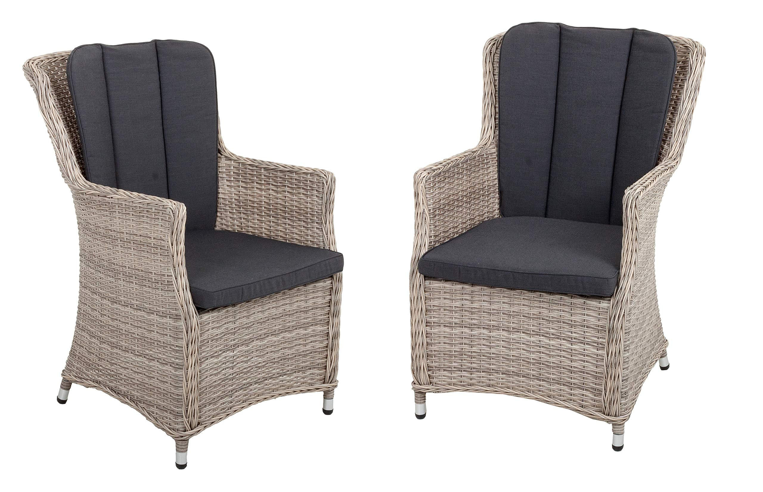 GARTENSTUHL 2er Set Zeno mit Geschwung Relaxsessel - Grau, Kunststoff (67/108/70cm) - DELUKE