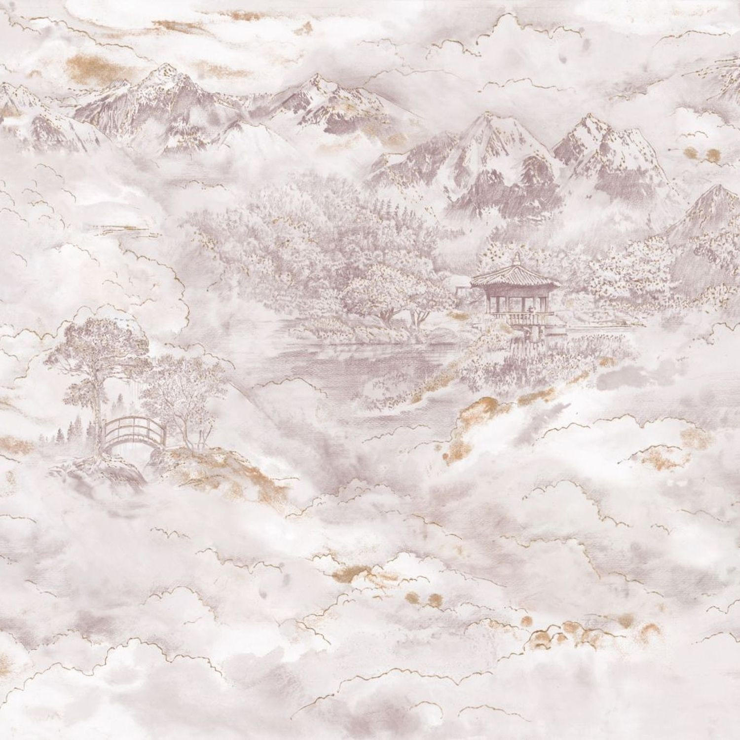 FOTOTAPETE Berglandschaft 400 x 280 cm - Pink, Papier (400/280cm) - Sanders & Sanders