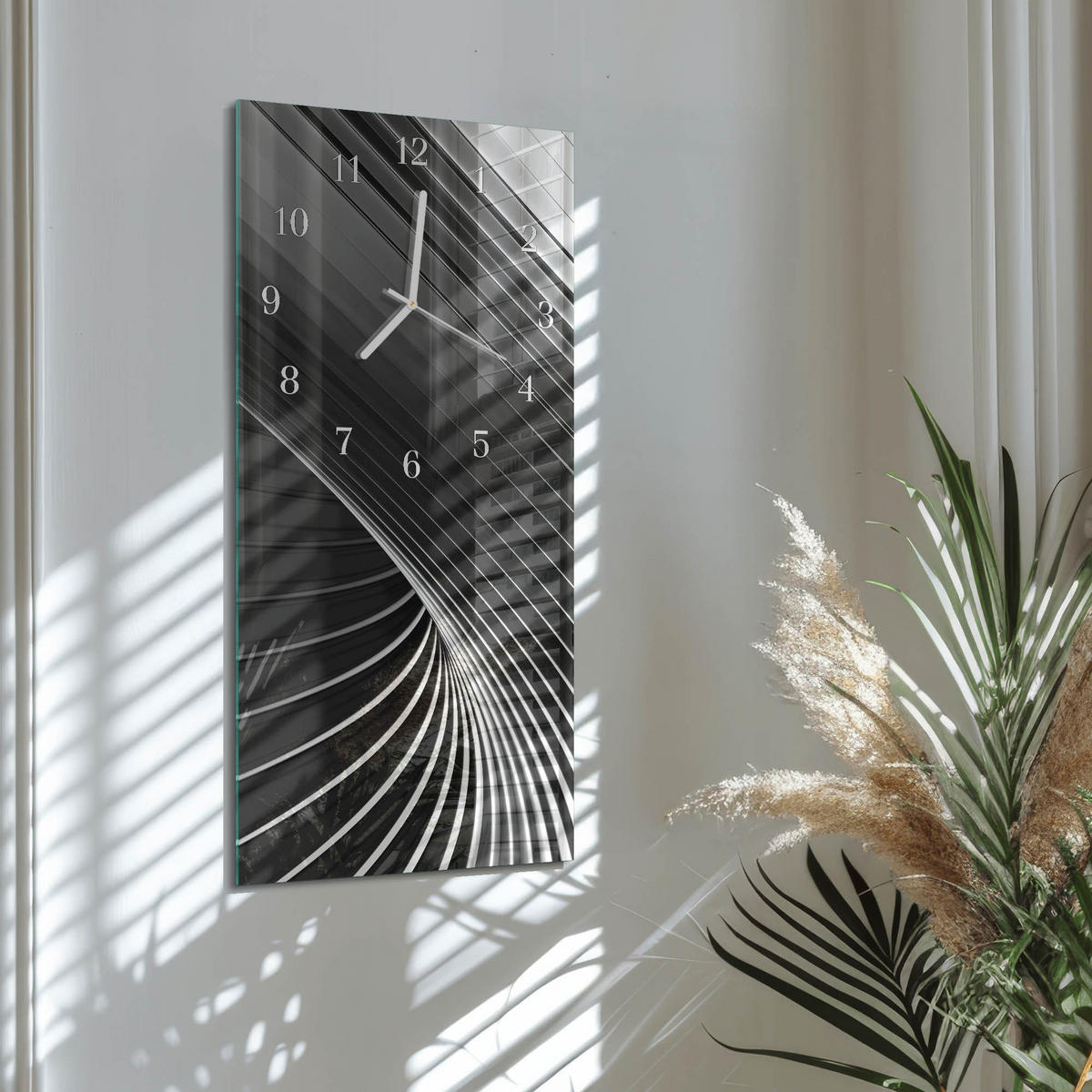WANDUHR 30x60 cm - Seestern - Schwarz, Glas (30/60/0.4cm) - TULUP