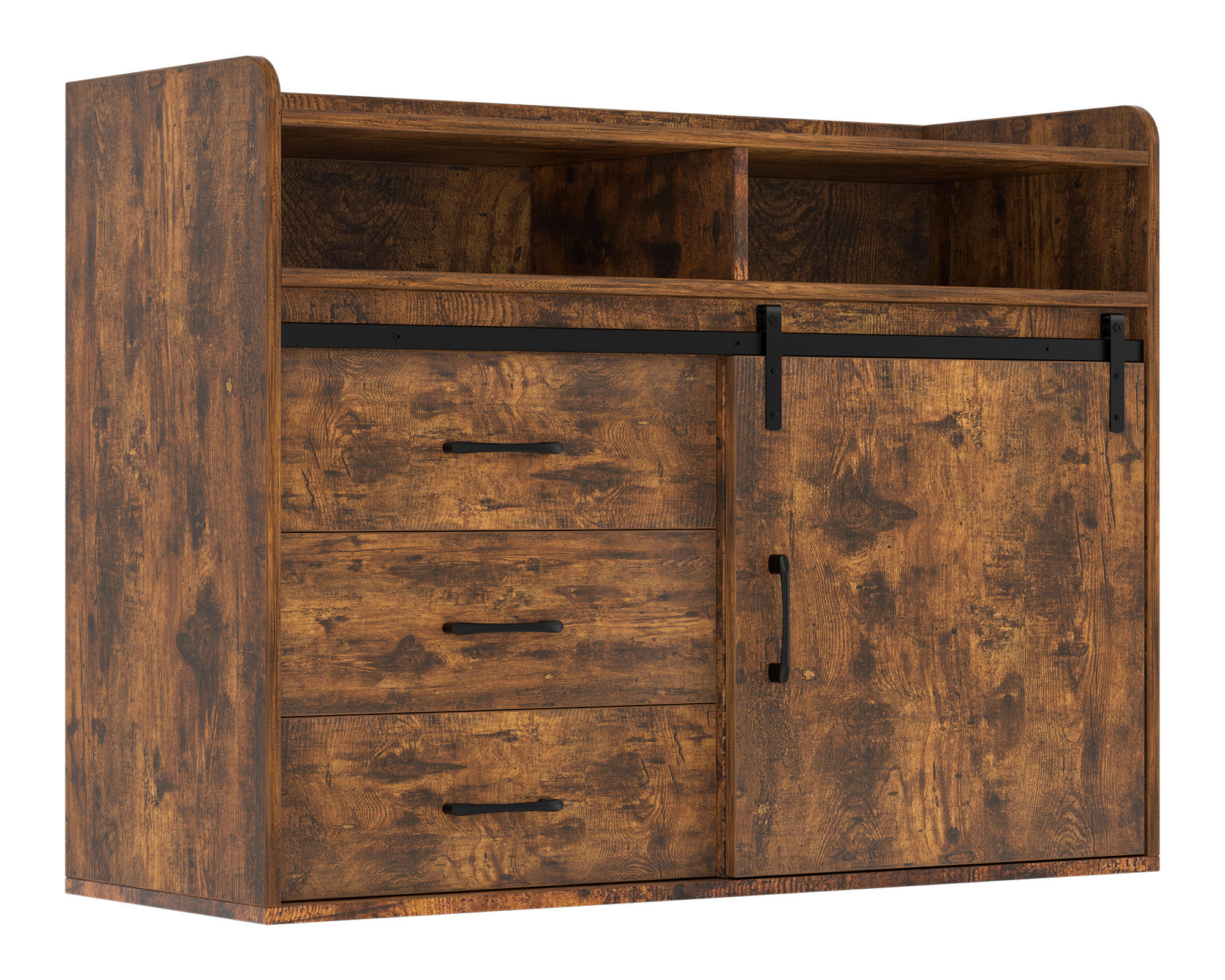 SIDEBOARD in 107/80/40cm - Dunkelbraun, Holzwerkstoff/Metall (107/80/40cm) - HOMAVO