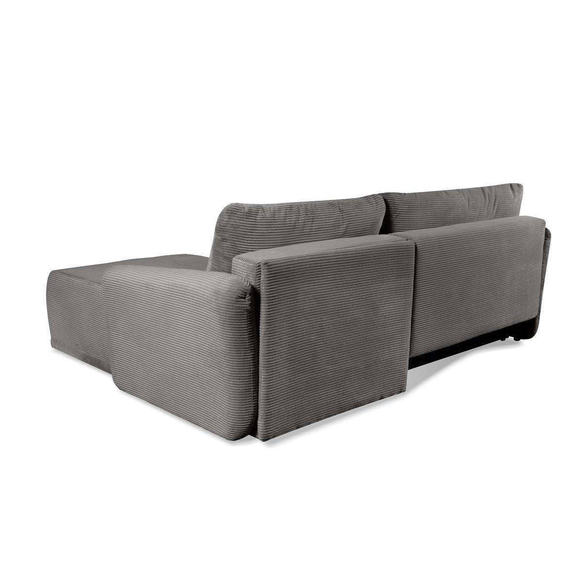 ECKSOFA Omron Dunkelgrau, universal Schlafsofa - Dunkelgrau, Holzwerkstoff/Textil (248/180cm) - Bettso