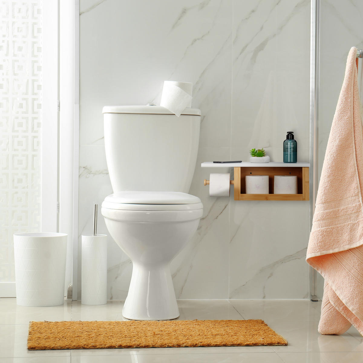 TOILETTENPAPIERHALTER - Hellbraun, Holz/Holzwerkstoff (50/17/18cm) - Relaxdays