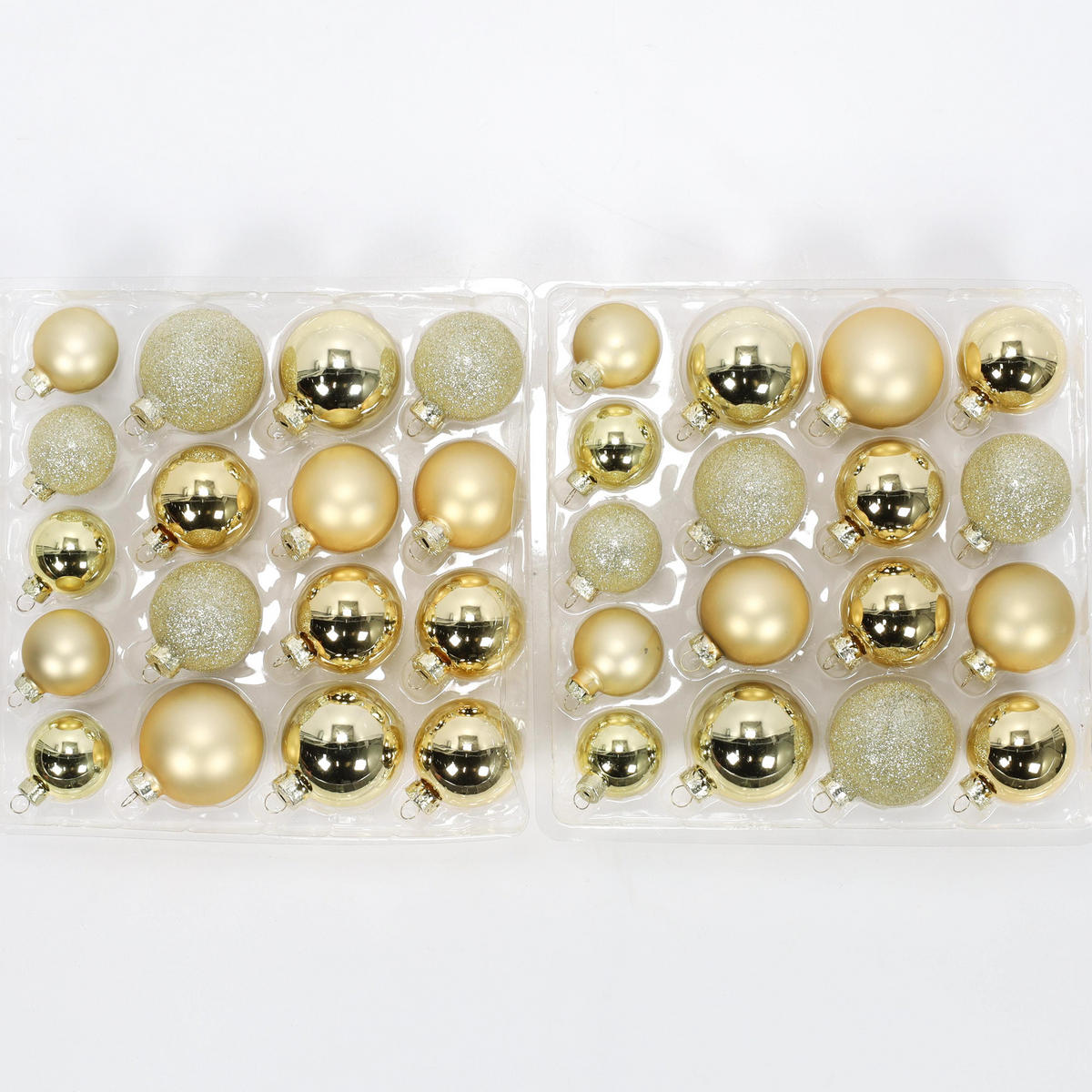 CHRISTBAUMKUGELN Glas gold 34 Stk. - Goldfarben, Glas (13/26.5/26.5cm) - Home Styling Collection