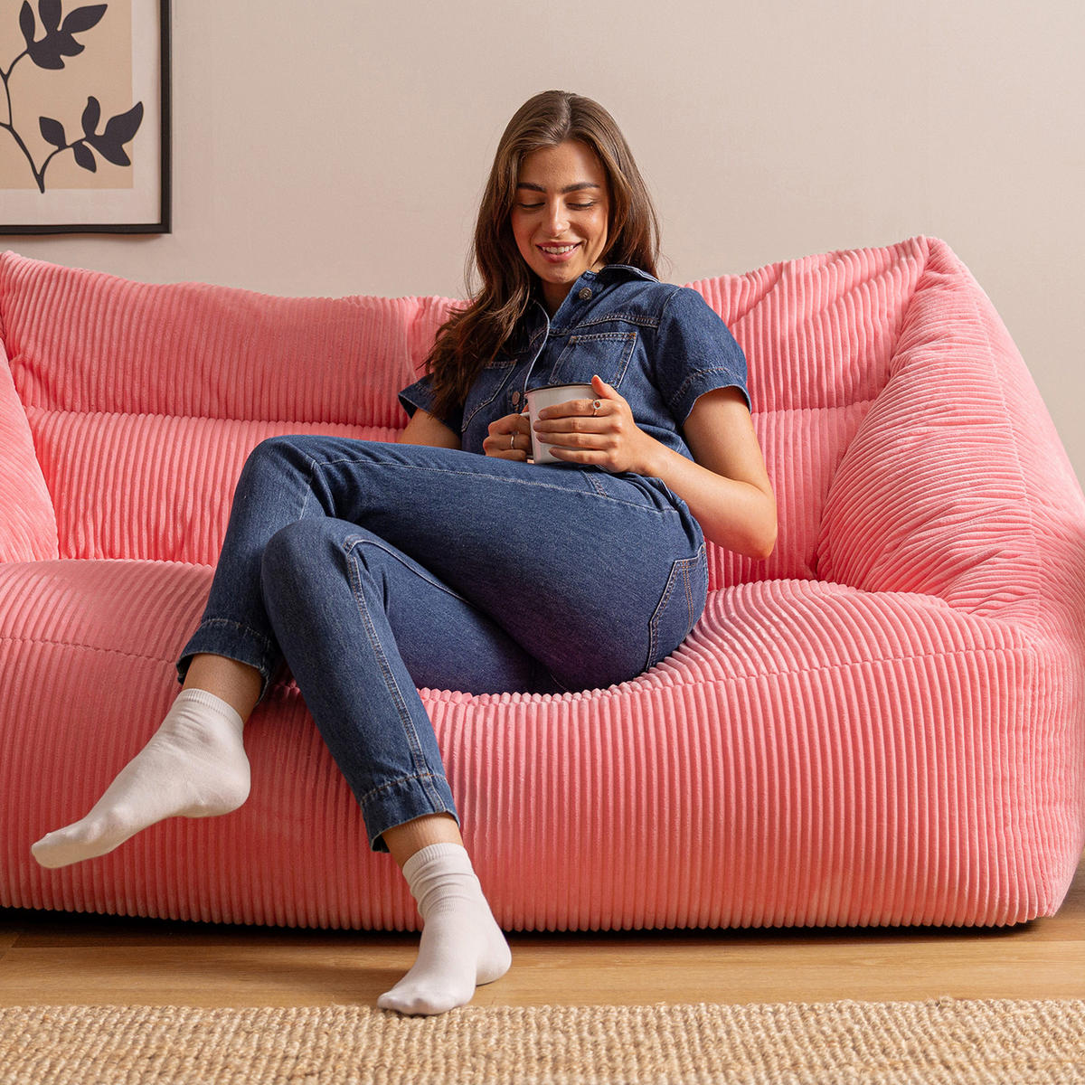 SITZSACK Sofa Cecilia Cord - Magenta, Textil (160/70/93cm) - icon
