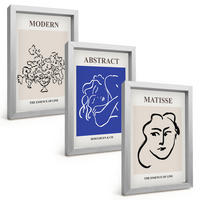 BILDER SET 3er Set - 20x30 cm Silberner Rahmen - Matisses moderne Plakate - Silberfarben, Kunststoff (20/30cm) - TULUP
