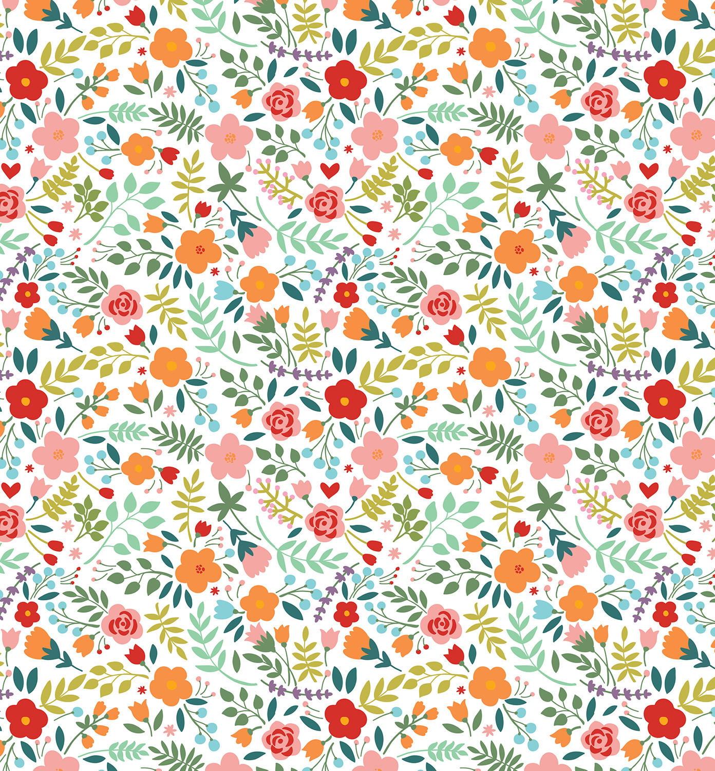 ROLLO LICHTDURCHLÄSSIG 130x140 cm Gemalte Blumen - Grün, Textil (130/140cm) - TULUP