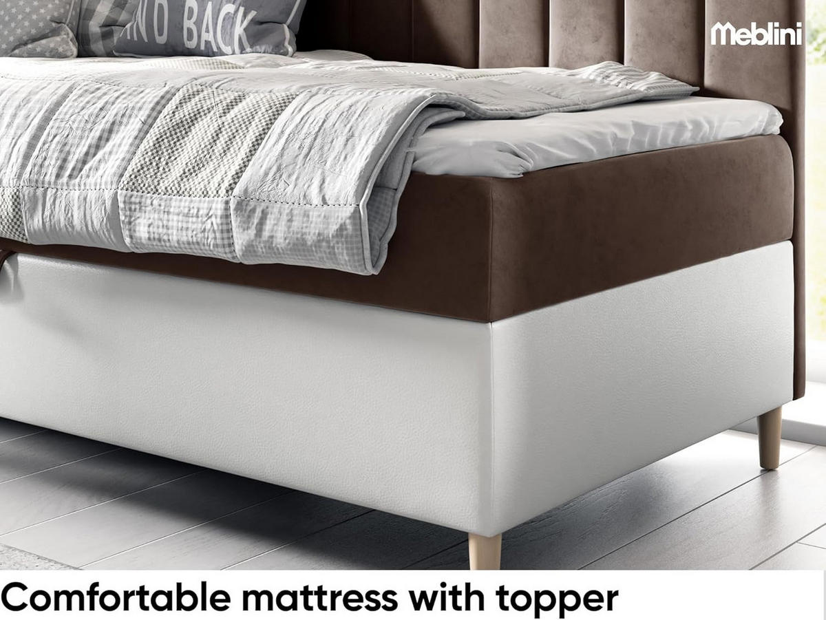 KINDERBETT MAYA 3 - Braun/Weiß, Holzwerkstoff (86/208cm) - Meblini