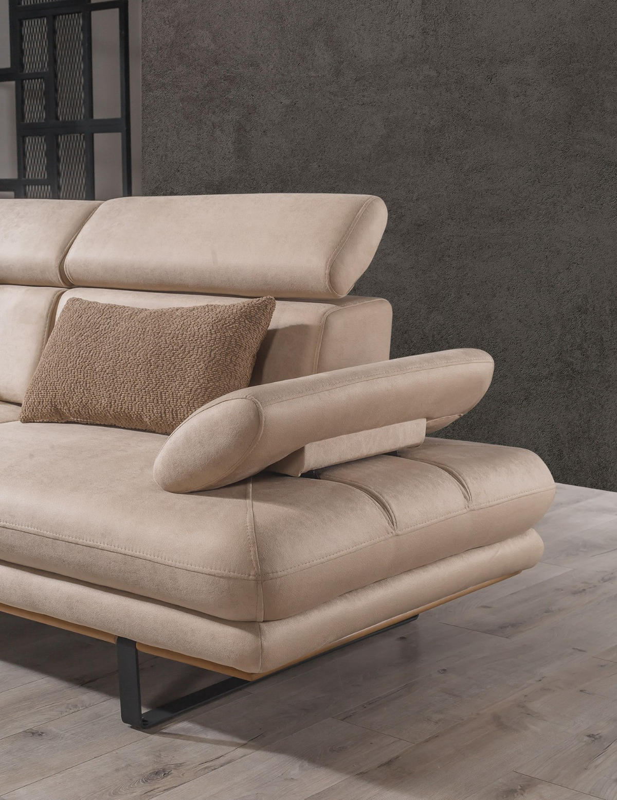 2 Sitzer SOFA Energy Nubuk Beige - Beige, Textil/Metall (200/80/100cm) - Villa Möbel