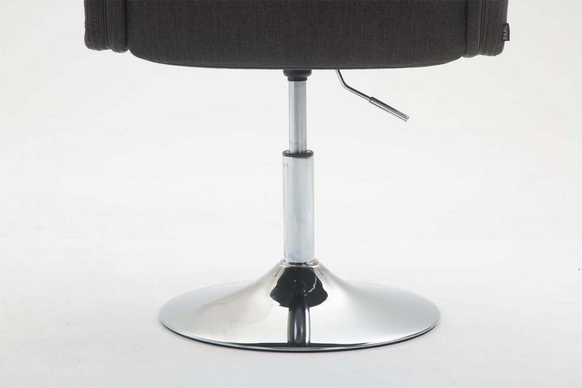 DREHSTUHL Stoff dunkelgrau - Chromfarben/Dunkelgrau, Textil/Metall (58/80/48cm) - CLP