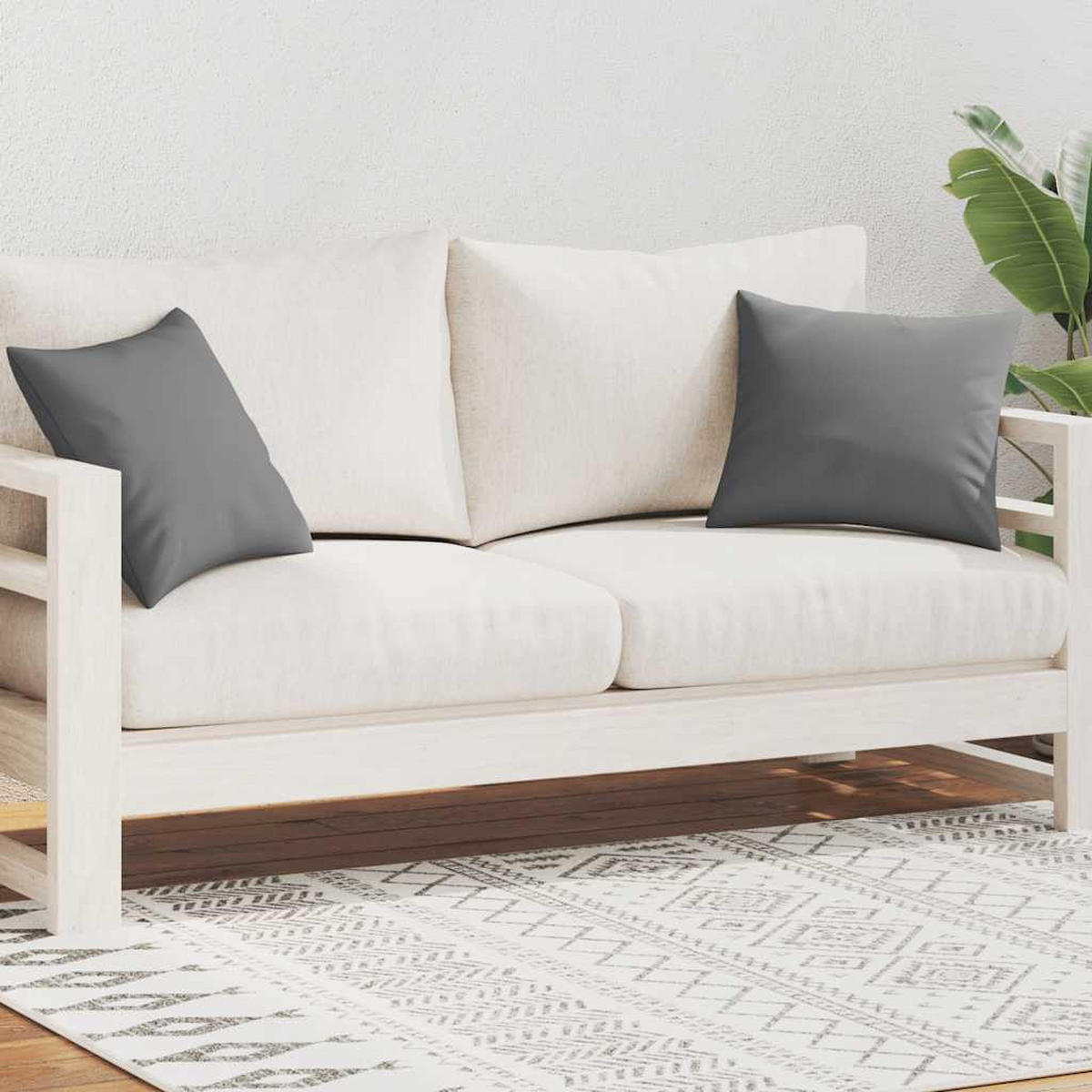 GARTENKISSEN 2er set 45/45 Cm Grau - Dunkelgrau, Textil (45/45cm) - vidaXL