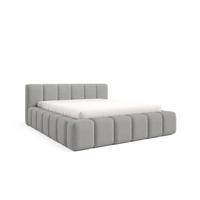 POLSTERBETT KALLA Premium 180x200 cm mit Bettkasten – QUELLE 83 - Hellgrau, Holz - Dekori_Interiors