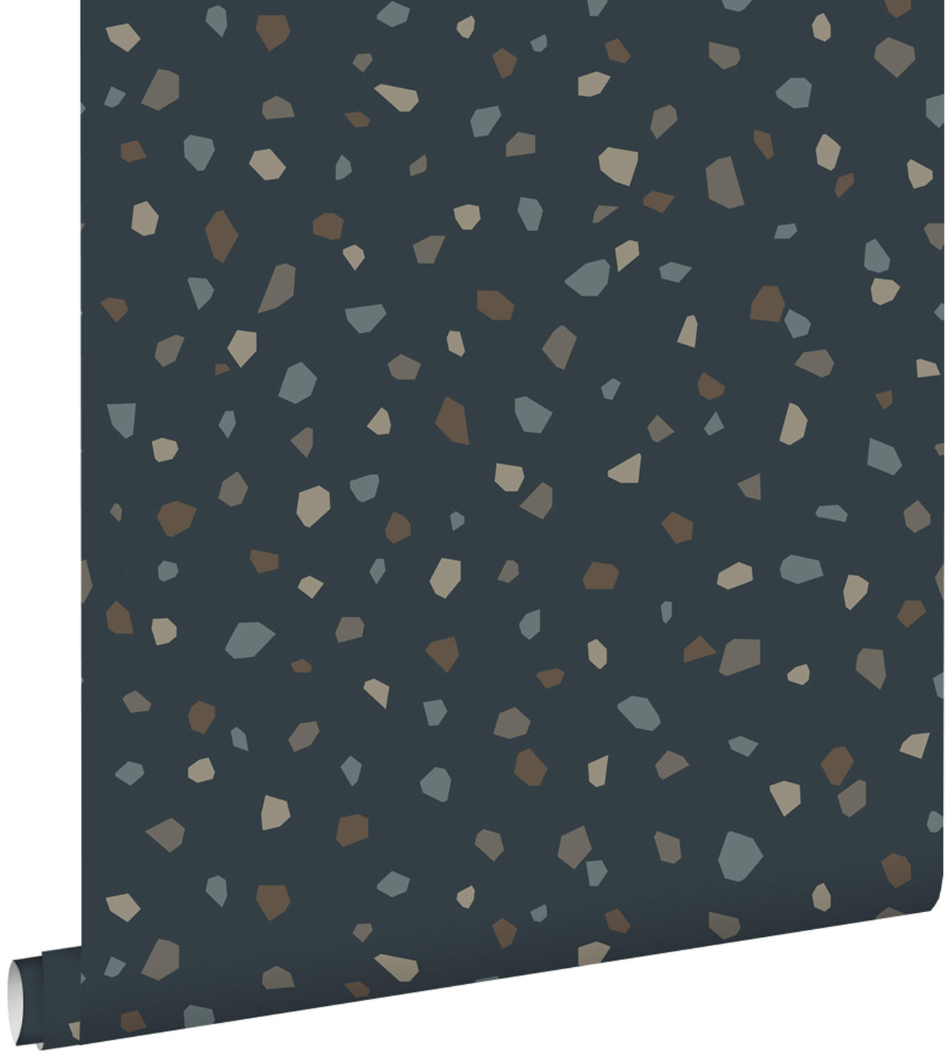 TAPETE Terrazzo-Motiv 50 x 900 cm - Blau, Papier (50/900cm) - ESTAhome