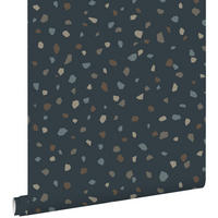 TAPETE Terrazzo-Motiv 50 x 900 cm - Blau, Papier (50/900cm) - ESTAhome