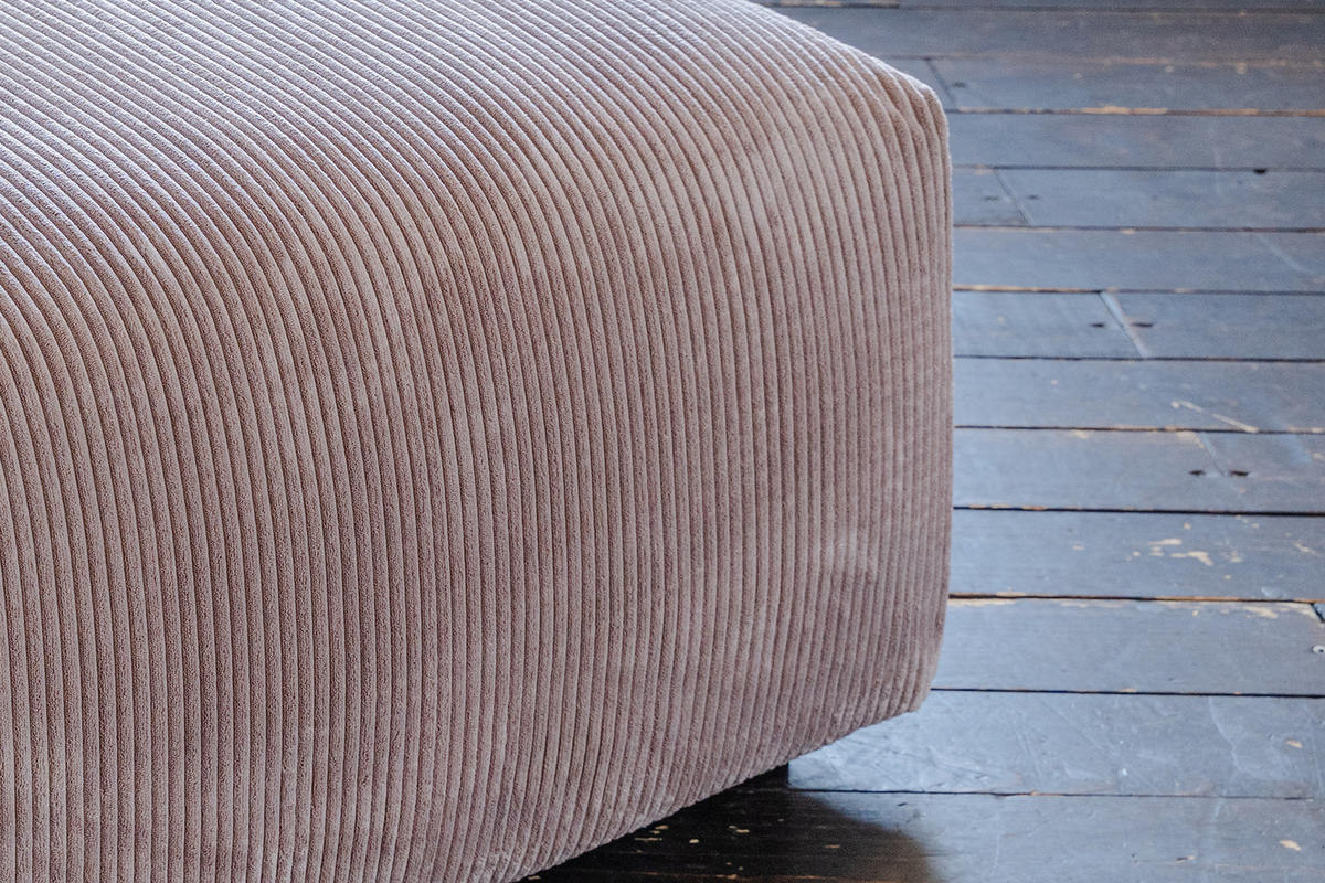 HOCKER MIA Taupe Cord - Taupe/Schwarz, Kunststoff/Textil (117/47/84cm) - KAWOLA