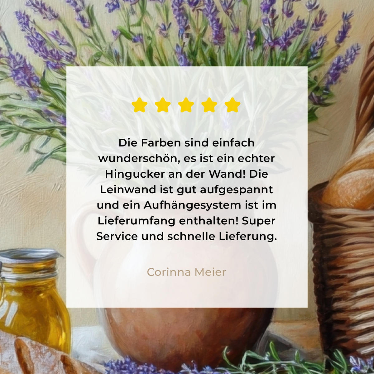 LEINWANDBILD Lavendel - Brot - Stilleben Wohnzimmer 120x80 cm - Flieder, Textil (120/80cm) - MuchoWow