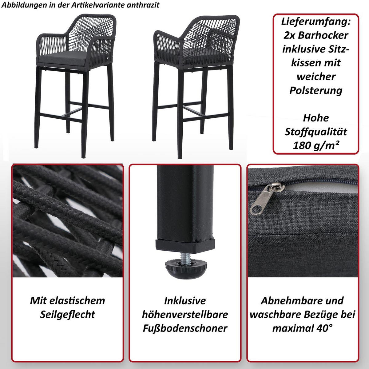 BARSKI STOL Svetlo siva - svetlo siva, tekstil (51/105/60cm) - MCW