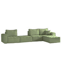 ECKSOFA Sande Xl In Alpine - Hellgrün, Holzwerkstoff/Textil (372/192cm) - Fun Möbel