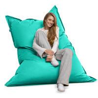SITZSACK XXL Caree türkis, 140x180cm groß für Outdoor - Türkis, Textil (180/140/30cm) - Bruni
