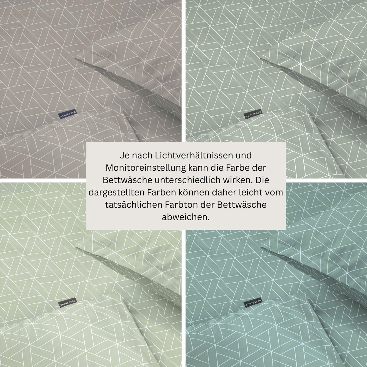 BETTWÄSCHESET Tris - Renforcé - 2-teilig - 155 x 220 cm - Mint - Mintgrün, Textil (155/220cm) - SCHIESSER