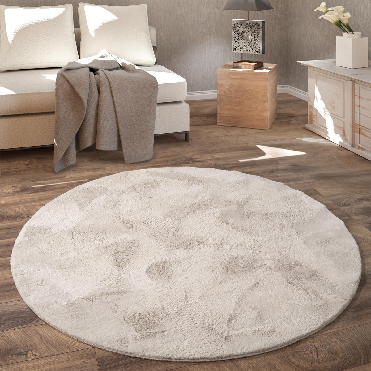 HOCHFLORTEPPICH 200/200 cm Soft 380 - Beige, Textil (200/200cm) - Paco Home