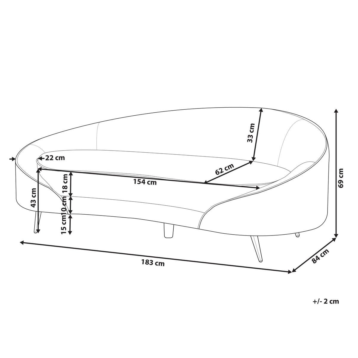 3-SITZER-SOFA Bouclé weiß/schwarz Savar - Schwarz/Weiß, Textil (183/69/84cm) - Beliani