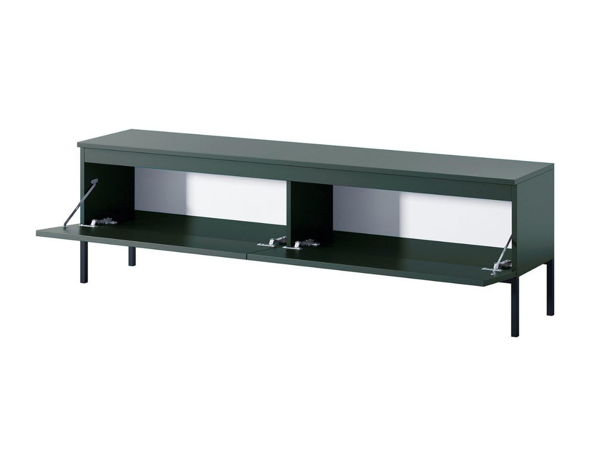 TV-SCHRANK Bemmi Dunkelgrün mit Metallbeinen 175 cm - Dunkelgrün/Schwarz, Holzwerkstoff/Metall (175/46/32cm) - Selsey