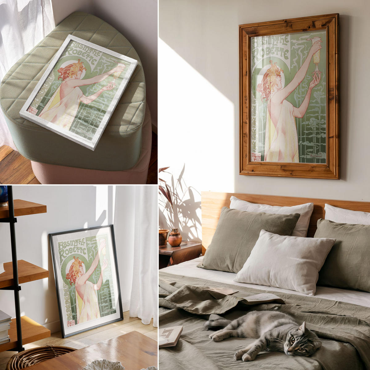 POSTER - 29x42 cm - Privat Livemont - Absinth Robette - Grün, Textil (29/42/0.1cm) - TULUP