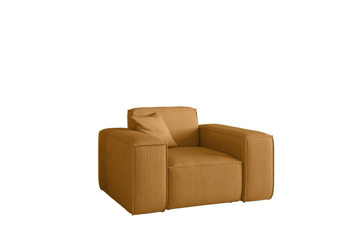 SESSEL Celes Premium Stoff Scala - Currygelb, Holzwerkstoff/Textil (121/73/88cm) - Fun Möbel