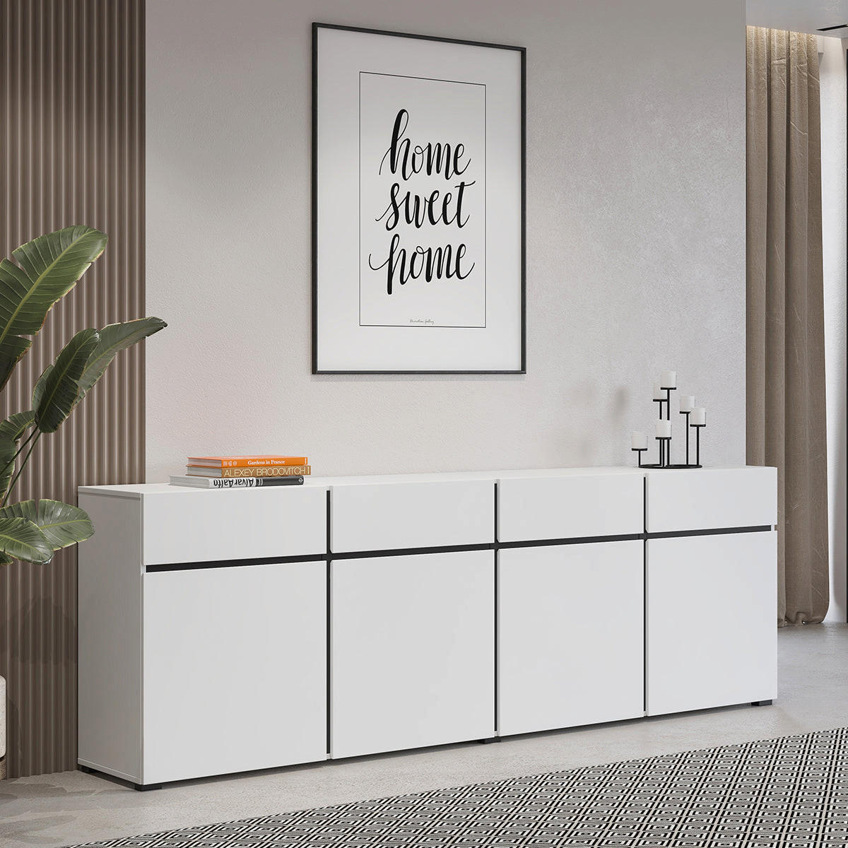 SIDEBOARD Lilia Bílá - bílá, kompozitní dřevo (225/78.5/40cm) - Petits-meubles