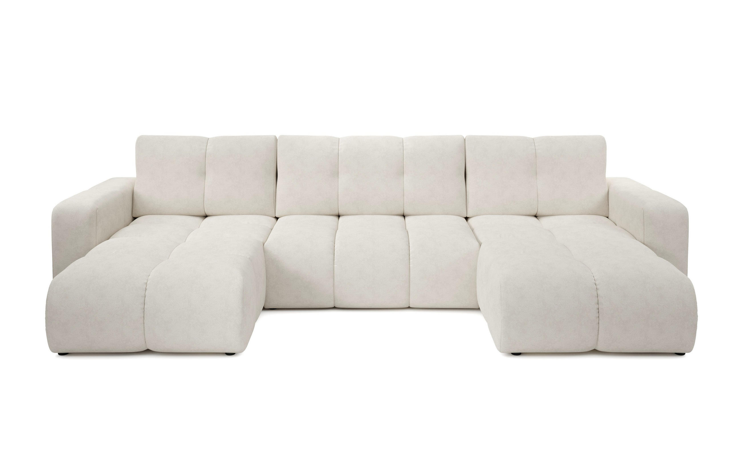 WOHNLANDSCHAFT DUCA U Beige Jersey mit Schlaffunktion - Beige, Holz (359/88/177cm) - MASSENO