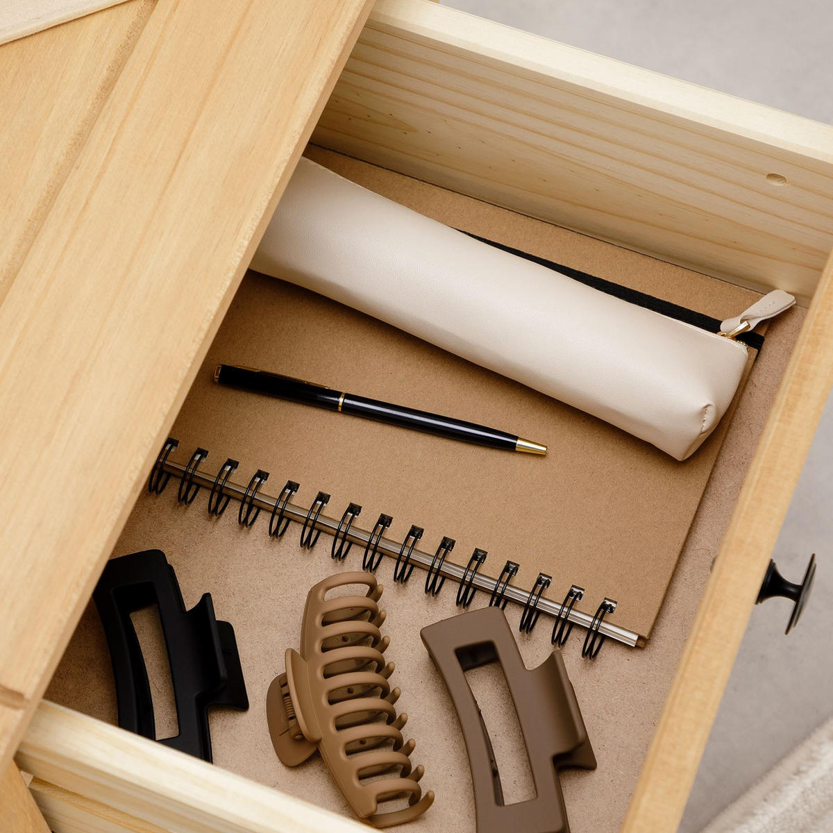 NACHTKOMMODE CANCUN - Braun, Holz (46/41/40cm) - IDIMEX