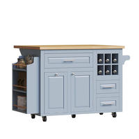 KÜCHENINSEL Schubladen Weinkorb Snackregal - Blau, Holzwerkstoff (143/91/75cm) - FLIEKS
