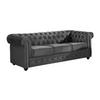SOFA 3-Sitzer - Samt - Anthrazit - CHESTERFIELD - Anthrazit, Textil (88/72/205cm) - Vente-Unique
